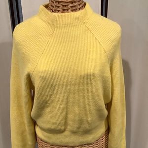 Free People Yellow Cropped Sweater  Size Small -(defect)